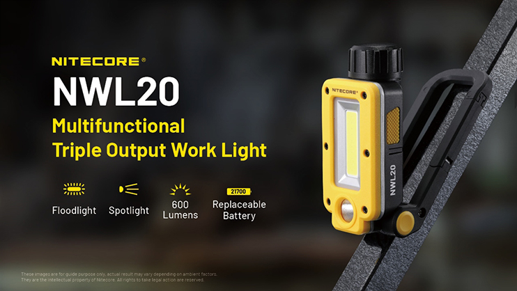 Nitecore NWL20 600 Lumens Rechargeable COB Mechanics Work Light - Best Available Image