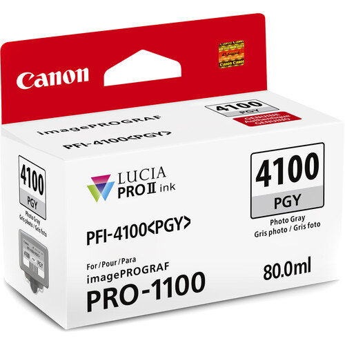 Canon PFI-4100 Photo Grey Pigment Ink Tank (80mL) - Best Available Image