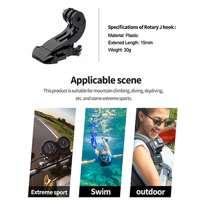 Telesin J-Hook Chest Helmet Mount Strap Buckle for Action Cameras - Best Available Image