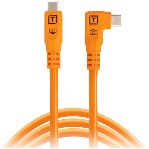 Tether Tools TetherPro Optima USB-C Cable 1.8m Non-Reflective Orange Right-Angle - Best Available Image