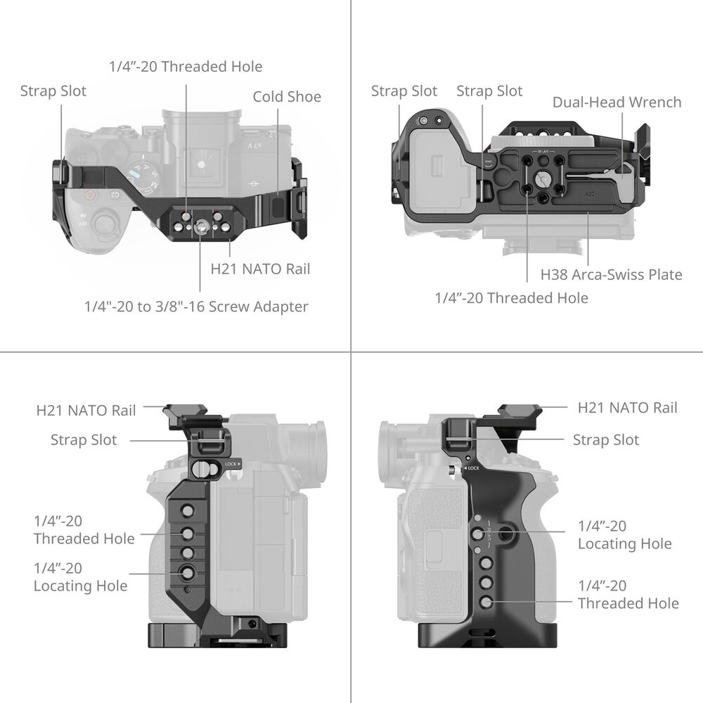 1026714_A.jpg - SmallRig HawkLock Quick Release Cage for Sony a7 V, a7R V  &  a7 IV 6024 - Image 1