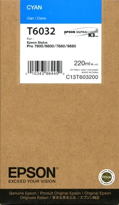 Best image for Epson 7800/9800 K3 Ultra-Chrome Pigment Ink Cyan (220ml)