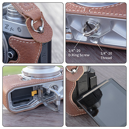 1018725_A.jpg - SmallRig Leather Half Case with Shoulder Strap for Nikon Z fc 3481