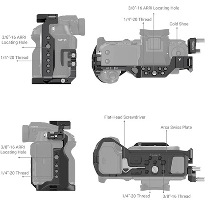 1019285_C.jpg - SmallRig Camera Cage and Cable Clamp for FUJIFILM GFX 100S and GFX 50S II - Image 3