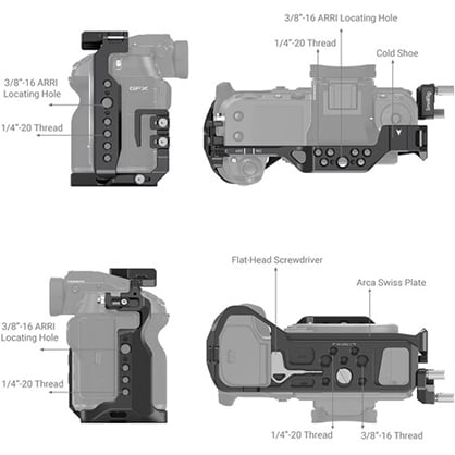 1019285_C.jpg - SmallRig Camera Cage and Cable Clamp for FUJIFILM GFX 100S and GFX 50S II - Image 3