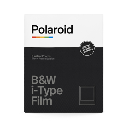 Polaroid B&W i-Type Film -- 8 Photos - Black Frame Edition