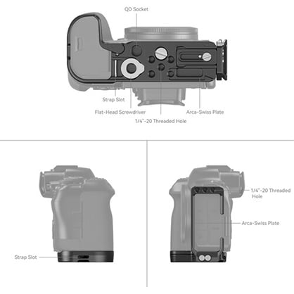 1020545_B.jpg - SmallRig L-Shape Mount Plate for Canon EOS R6 MK II, R5, R5 C and R6 - Thumbnail 2