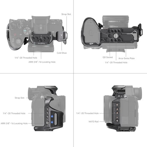 1021735_B.jpg - SmallRig Rhinoceros Cage Kit for Sony a7R V, a7 IV  &  a7S III 4308 - Thumbnail 2