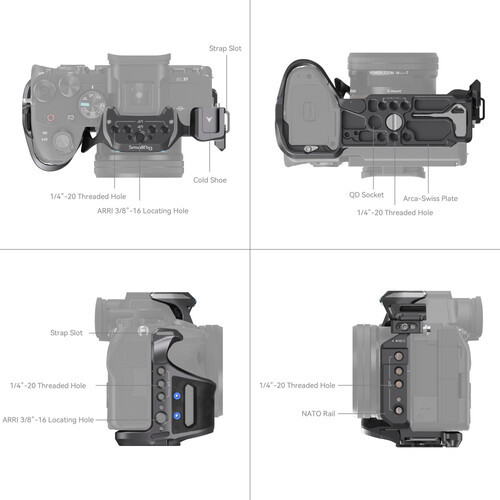 1021735_B.jpg - SmallRig Rhinoceros Cage Kit for Sony a7R V, a7 IV  &  a7S III 4308 - Image 2
