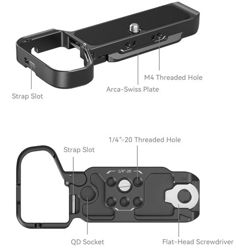 1021835_B.jpg - SmallRig Bottom Mount Plate for Sony a7C II and a7CR (Black) - Thumbnail 2
