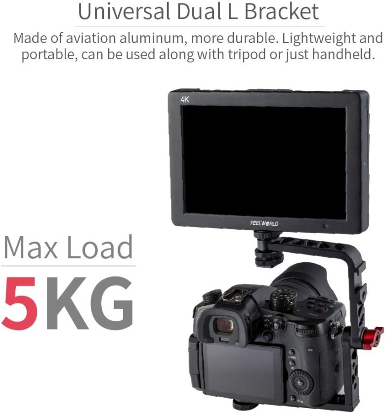 1021925_A.jpg - Feelworld Universal Dual L Bracket for DSLR, Field Monitors, and Gimbals - Thumbnail 1