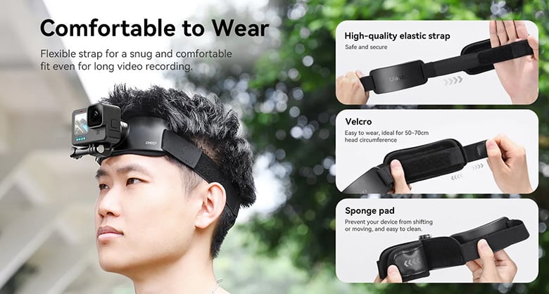 1023055_B.jpg - Ulanzi CM027 Go-Quick II Head Strap for GoPro DJI Action Camera and Phones - Thumbnail 2