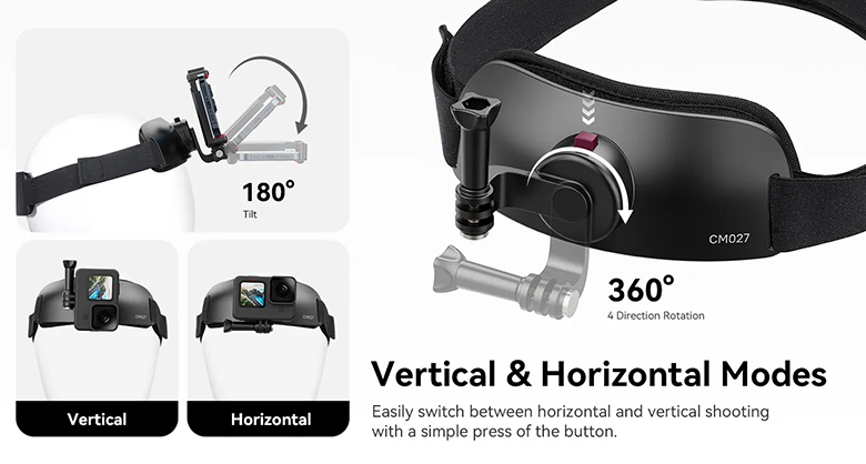 1023055_C.jpg - Ulanzi CM027 Go-Quick II Head Strap for GoPro DJI Action Camera and Phones - Image 3