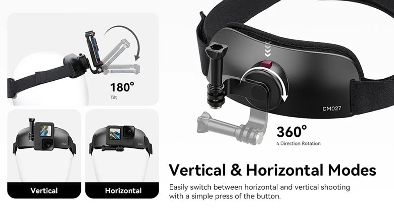 1023055_C.jpg - Ulanzi CM027 Go-Quick II Head Strap for GoPro DJI Action Camera and Phones - Image 3