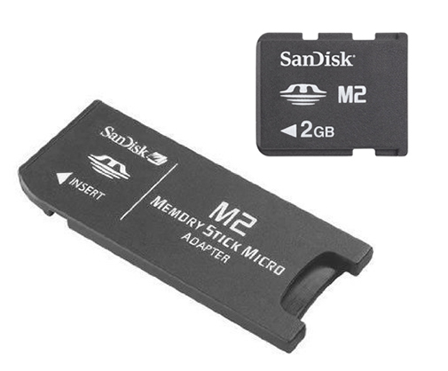 Sandisk 2GB M2 Memory Stick + Memory Stick Micro M2 Adapter