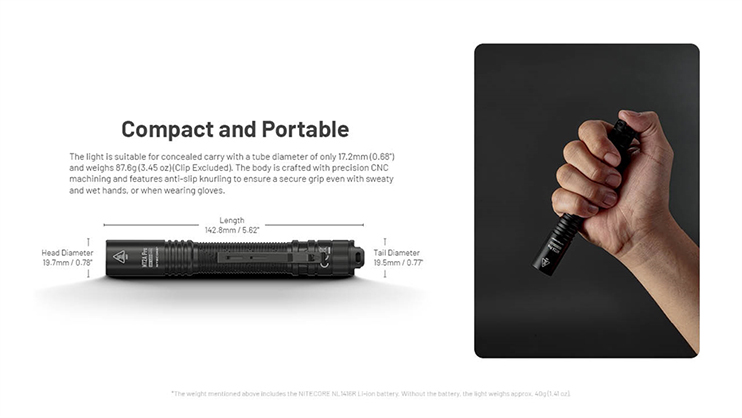 1023485_E.jpg - Nitecore MT2A Pro 1000 Lumen LED EDC Rechargeable Flashlight, Use 2x AA - Image 5