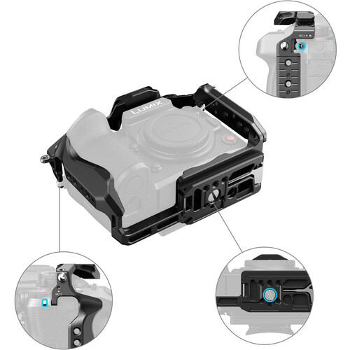 1023645_C.jpg - SmallRig HawkLock Quick Release Cage Kit for Panasonic Lumix GH7/GH6 4825 - Thumbnail 3