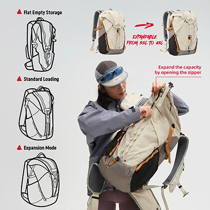 1023815_C.jpg - VSGO Pocket Ranger Backpack Navy Blue 35L - Image 3