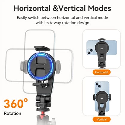 1023845_B.jpg - Ulanzi Cold Shoe MagSafe 2-in-1 Phone Holder Clamp - Image 2