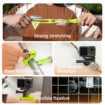 1024185_A.jpg - Telesin Elastic Small Handlebar Mount (Grey only) - Image 1