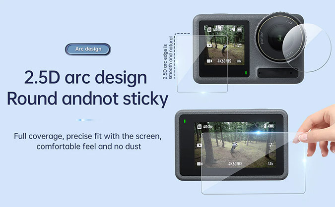 1024195_A.jpg - Telesin Tempered Screen Protector for DJI Action 5 Pro - Image 1