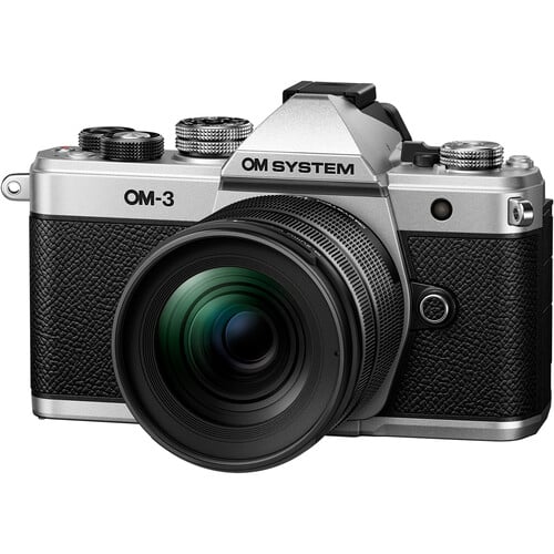 OM SYSTEM OM-3 Mirrorless Camera with 12-45mm f/4 Lens Kit + Bonus leather strap