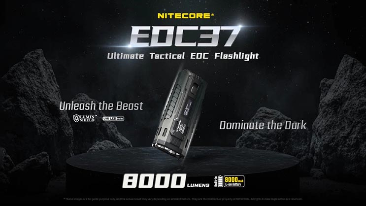 Best image for Nitecore EDC37 8000 Lumen USB-C Rechargeable Flat EDC Flashlight