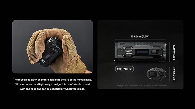 1025025_F.jpg - Nitecore EDC37 8000 Lumen USB-C Rechargeable Flat EDC Flashlight - Image 6