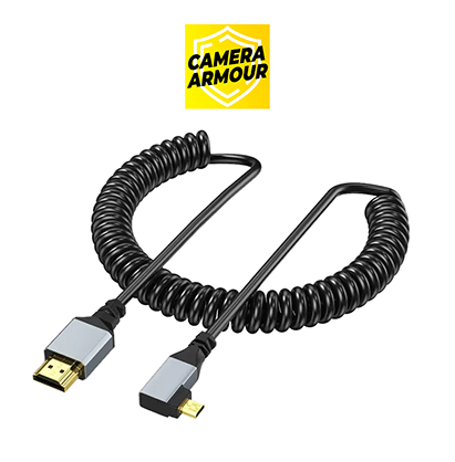 Camera Armour Coiled Right Micro-HDMI to HDMI Cable - Best Available Image