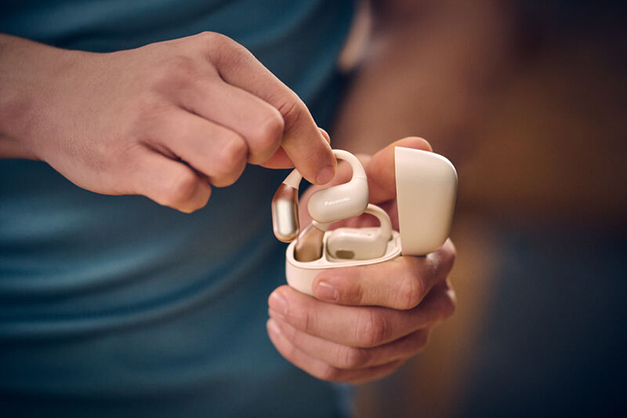 1025655_A.jpg - Panasonic RB-F10 Open-Ear True Wireless Earbuds - Concrete - Thumbnail 1