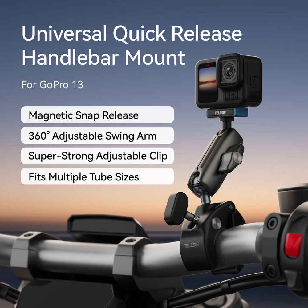 1026125_A.jpg - Telesin Universal Tube Clamp Mount for GoPro HERO13 Black - Image 1