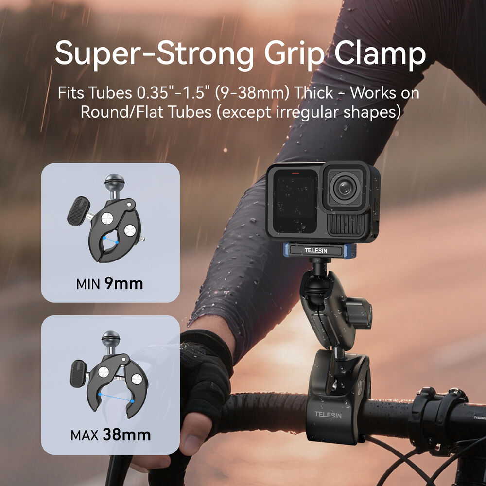 1026125_E.jpg - Telesin Universal Tube Clamp Mount for GoPro HERO13 Black - Thumbnail 5