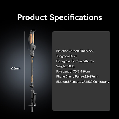 1026685_H.jpg - Telesin TrekShot Multifunctional Monopod / Selfie Stick with Remote - Image 8
