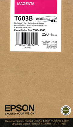 Epson 7800/9800 K3 Ultra-Chrome Pigment Ink Magenta (220ml)