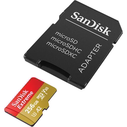 1021836_B.jpg - SanDisk 256GB Extreme UHS-I microSDXC Memory Card with SD Adapter - Thumbnail 2