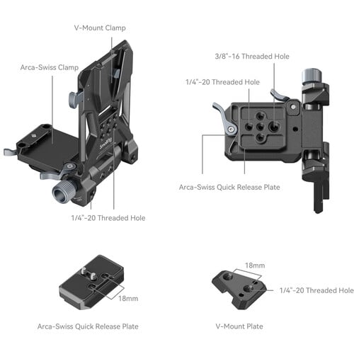 1021926_B.jpg - SmallRig Compact V-Mount Battery Mounting System 4064 - Thumbnail 2