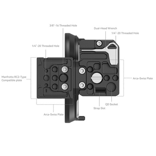 1021986_C.jpg - SmallRig Rotatable Horizontal-to-Vertical Mount Plate Kit Select Canon R Camera