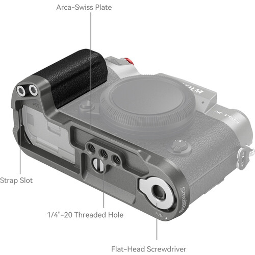 1023236_B.jpg - SmallRig Silicone L-Shape Grip for FUJIFILM X-T50 (Charcoal Silver) 4712 - Image 2