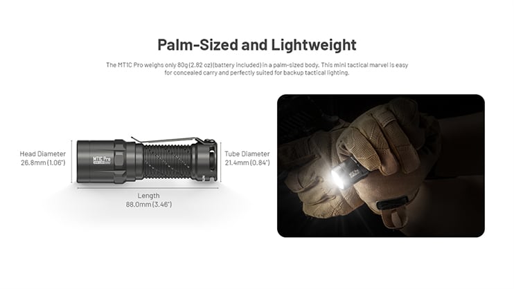 1023486_C.jpg - Nitecore MT1C Pro 1000 Lumen Rechargeable EDC Flashlight - Image 3