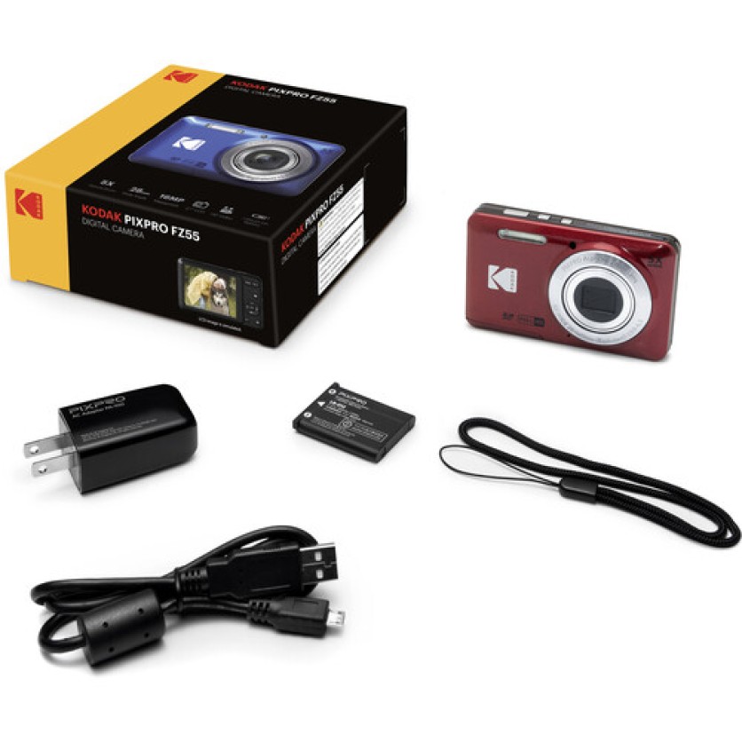 Kodak FZ55 Digital Zoom Camera Red