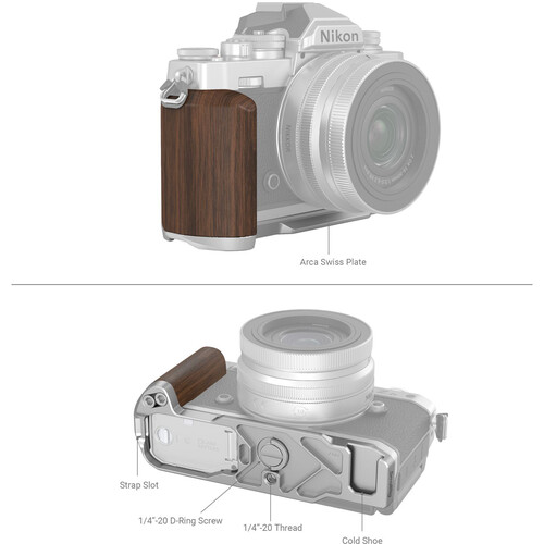 1024066_A.jpg - SmallRig L-Shape Mounting Plate with Wood Grip for Nikon Zfc Brown 4803 - Thumbnail 1
