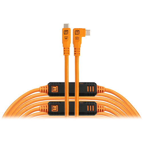 Tether Tools TetherPro Optima USB-C Cable 9.4m Non-Reflective Orange Right-Angle - Best Available Image