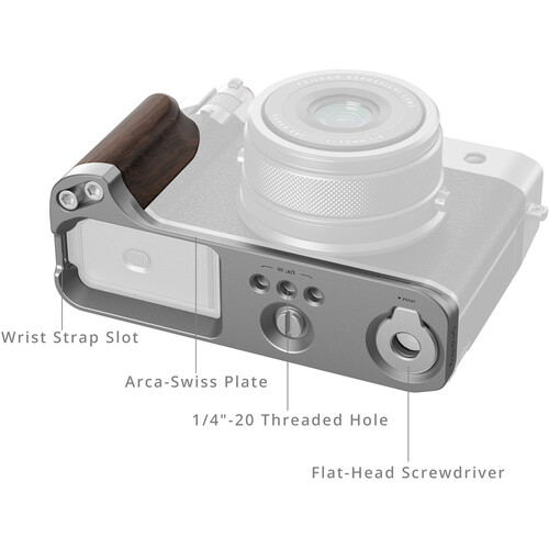 1024946_A.jpg - SmallRig L-Shape Mount Plate with Wooden Handle FUJIFILM GFX100RF (Silver) 5265 - Thumbnail 1