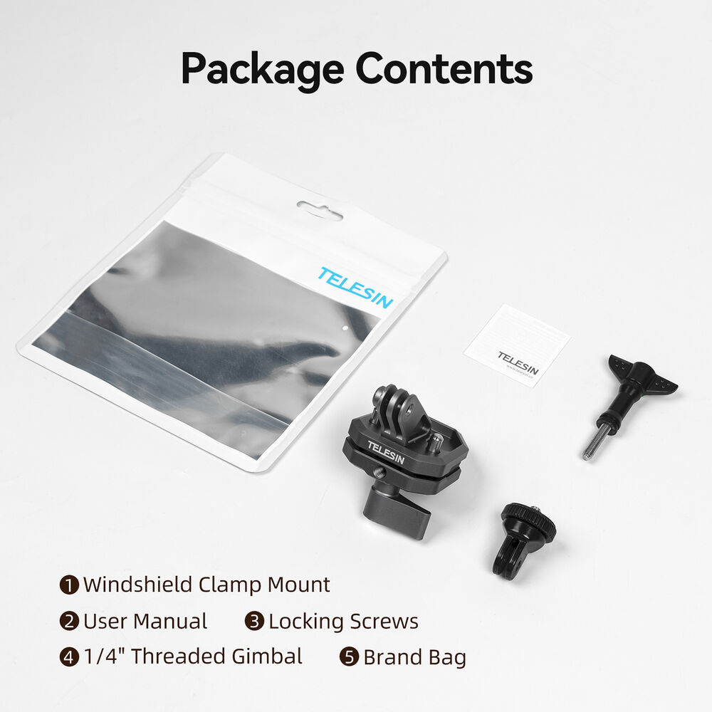 1026126_G.jpg - Telesin Telesin Windshield Clamp Mount Action Cameras DJI GoPro insta360 - Image 7