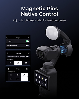 1026836_A.jpg - Telesin Magnetic Gimbal Fill Light for DJI Osmo Pocket 4 / 4P - Image 1