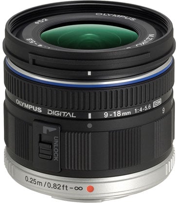 Olympus AF 9-18mm  f4.0-5.6 Standard zoom Black + $100 Cashback