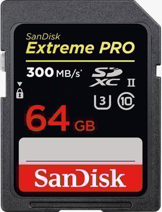Sandisk EXTREME PRO SDXC 64GB 300MB/S UHS-II U3
