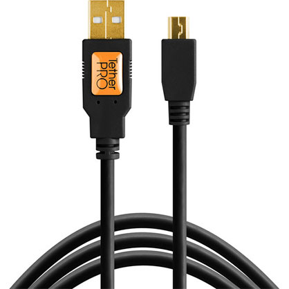 Tether Tools TetherPro USB 2.0 Type-A to 5-Pin Mini-USB Cable (Black, 15 feet )