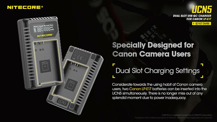 1018487_E.jpg - Nitecore UCN5 Charger for Canon LP-E17