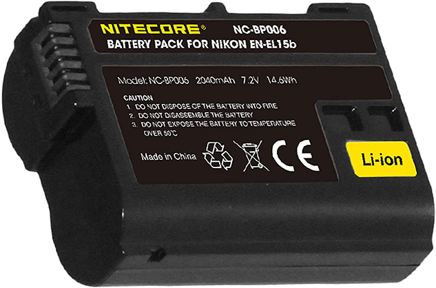 Nitecore NC-BP006 - Nikon EN-EL15 Battery